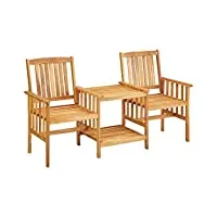 vidaxl chaises de jardin avec table à thé salon de jardin mobilier de balcon bistrot patio terrasse extérieur 159x61x92 cm bois d'acacia solide