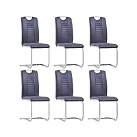 vidaxl 6x chaises de salle à manger cantilever chaises de cuisine chaises de repas chaises de salon maison restaurant bureau gris similicuir daim