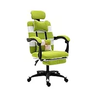 bgy fauteuil de bureau chaise pivotante de bureau chaise d'ordinateur avec repose-pieds, avec fonction inclinaison, hauteur réglable, revêtement en tissu, avec repose-tête/coussin lombaire