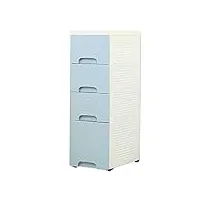ranranjj 4 tiroirs de rangement et panier organisateur, cuisine armoire de rangement en plastique petit côté réfrigérateur roulant étagère avec tiroirs for salle de bains (color : c)