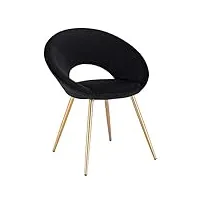 woltu 1 x chaise de salle à manger chaise de loisirs en velours et métal,noir bh230sz-1
