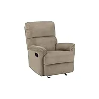 fauteuil relax en tissu marron clair avec repose-pied et position réglable pour un confort optimal style moderne et Élégant beliani