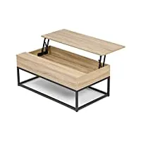 idmarket - table basse plateau relevable rectangulaire detroit design industriel