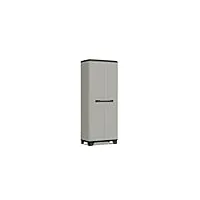 keter | armoire haute planet - plastique recyclé, gris/noir, cabinets, 680x390x1730 mm