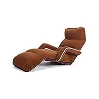 gjzm chaise canapé élégant canapé lits chaise longue oreiller étage canapé home réglable pliant lazy floor moderne loisirs canapé chaise lazy détente lit siège couch,marron,80 * 180 * 18cm