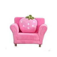 gjzm lazy sofa sofa enfants canapé chaise accoudoirs, salon de meubles rembourrés, salon lit avec une fraise,rose