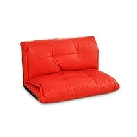 gjzm lazy sofa lounge canapé lit pliant position réglable plancher lounger sleeper matelas futon siège chaise bay fenêtre canapés intérieur repos chaise,rouge,100 * 210 * 26cm