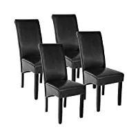 tectake lot de 4 chaises de salle à manger 106 cm chaise de salon mobilier meuble de salon - diverses couleurs au choix - (noir | no. 403494)