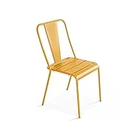 oviala chaise de jardin bistrot en métal jaune