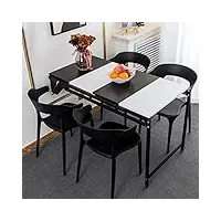 contemporain table pliante,table murale rabattable multifonctionnelle,étagère télescopique variable table à manger,économiser de l'espace,capacité de charge 250 kg (white+black)