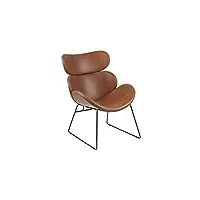 ac design furniture carlee fauteuil de relaxation moderne, 1 pièce, fauteuil de salon marron pour le salon, fauteuil marron en simili cuir, meubles de salon h : 90.5 x l : 69 x p : 78.5 cm