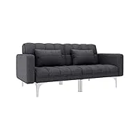vidaxl canapé-lit canapé convertible sofa de salon sofa convertible canapé de salon sofa de salle de séjour maison intérieur gris foncé tissu