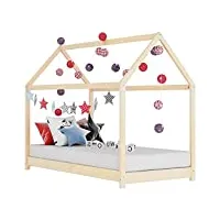 vidaxl cadre de lit d'enfant lit cabane d'enfant structure de lit pour enfants chambre d'enfant maison intérieur 70x140 cm bois de pin massif