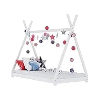 vidaxl cadre de lit d'enfant lit cabane d'enfant structure de lit pour enfants maison chambre d'enfant intérieur blanc 90x200 cm bois de pin massif