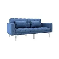 vidaxl canapé-lit canapé convertible sofa de salon sofa convertible canapé de salon sofa de salle de séjour maison intérieur bleu tissu