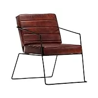 vidaxl fauteuil chaise de salon fauteuil de bureau chaise de chambre fauteuil de salle de séjour maison intérieur marron foncé cuir véritable