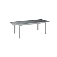 greemotion table de balcon extensible monza, table de jardin cadre en aluminium avec plateau en verre, env. 160/240 x 75 x 90 cm, argenté/gris