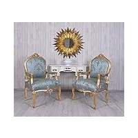 fauteuil de cheminée fauteuil baroque antique chaise à accoudoir 2 pièce fauteuil or baroque chaise cat391a13 palazzo exclusif