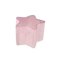 roba pouf Étoile en velours pour chambre enfant "lil sofa" - tabouret doux et confortable - rose
