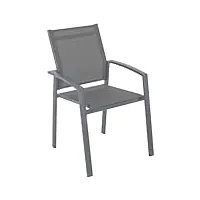 hespéride fauteuil de jardin empilable axiome silex & gris quartz