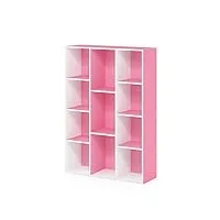 furinno 11 cube bibliothèque réversible, rose/blanc, one size