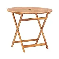 vidaxl bois d'acacia massif table pliable de jardin table de patio table de terrasse table d'extérieur table de salle à manger 90x75 cm