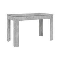 vidaxl table de salle à manger table à dîner table de cuisine table de repas meuble à dîner maison intérieur gris béton 120x60x76 cm aggloméré