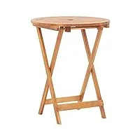 vidaxl bois d'acacia massif table pliable de jardin table de patio table de terrasse table d'extérieur table de salle à manger 60x75 cm
