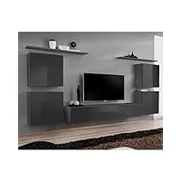 paris prix - meuble tv mural design switch iv 320cm gris