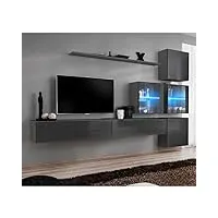 paris prix - meuble tv mural design switch xix 310cm gris