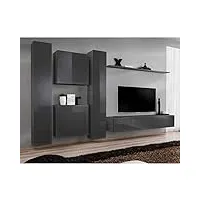 paris prix - meuble tv mural design switch vi 330cm gris