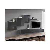 paris prix - meuble tv mural design switch x 330cm gris