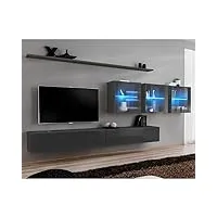 paris prix - meuble tv mural design switch xvii 340cm gris