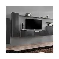 paris prix - meuble tv mural design switch i 330cm gris