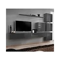 paris prix - meuble tv mural design switch ix 310cm gris