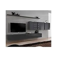 paris prix - meuble tv mural design switch vii 340cm gris