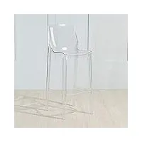 yb&gq moderne clair acrylique tabouret de bar,26 pouces stool de contre-hauteur avec square back en cristal transparent,tabouret de cuisine et reposepieds transparent 94x46x44cm(37x18x17inch)