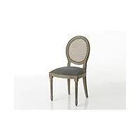 amadeus - chaise grise en acajou médaillon