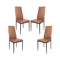 lot de 4 chaises de salle à manger style contemporain pour notre salle à manger, cuisine, salle de réunion (marron)