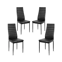lot de 4 chaises de salle à manger style contemporain pour notre salle à manger, cuisine, salle de réunion plastique (noir)
