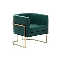 fauteuil club cabriolet tapissé en velours vert foncé avec structure en acier doré design tendance pour chambre ou salon glamour vintage beliani
