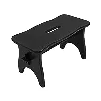 creative deco noir marche repose pied bois | 38 x 19 x 21 cm | bureau, chaise, plante, petit tabouret bas | banc en bois | non monté