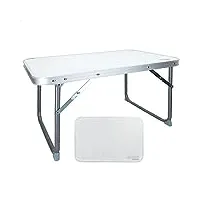 aktive camping - table pliante table basse blanche en aluminium. table de camping, plage ou jardin légère et portable, blanc