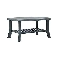 vidaxl table basse table d'appoint avec une etagère table de salon bout de canapé table de canapé maison intérieur vert 90x60x46 cm plastique