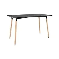 happy garden table rectangulaire pia 120x70cm noire. table de salle à manger rectangulaire de style scandinave pour 4 personnes.
