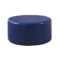 zaipp moderne rond pouf coffre grande similicuir tabouret de café décorative tabouret reposé hauteur 35cm pour salon chambre-bleu diamètre 90cm (35 pouces)