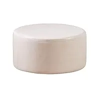zaipp moderne rond pouf coffre grande similicuir tabouret de café décorative tabouret reposé hauteur 35cm pour salon chambre-blanc diamètre 90cm (35 pouces)