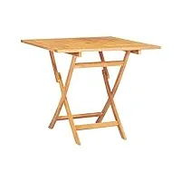 vidaxl table pliable de jardin table de salle à manger table à dîner table de terrasse patio table d'extérieur 85x85x76 cm bois de teck solide