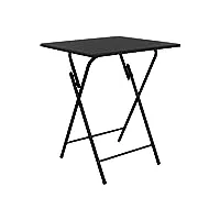 home deco factory pliable noir ulm 60x60cm mobilier table bureau repas, polyester, 60 x 60 x 75
