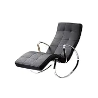 ylcj accueil balcon loisir fauteuil à bascule fauteuil lounge simple fashion fauteuil canapé pliable (couleur: noir)